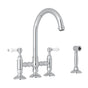 Rohl - San Julio Bridge Kitchen Faucet With Side Spray - Polished Chrome
