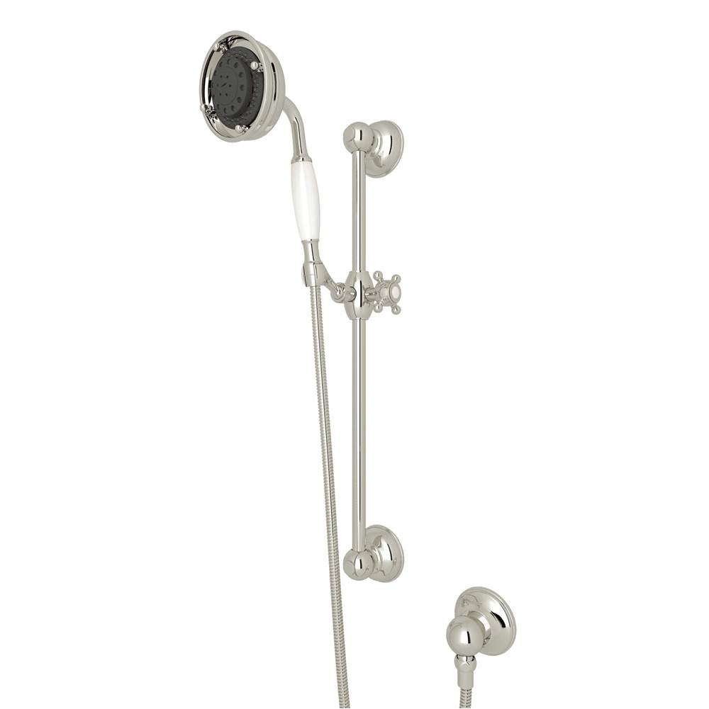Rohl - Handshower Set With 22'' Slide Bar and 3-Function Handshower - Polished Nickel