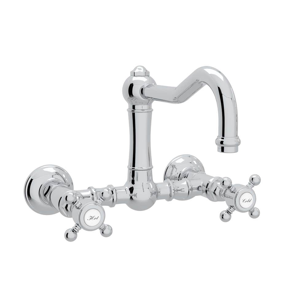 Rohl - Acqui Wall Mount Bridge Kitchen Faucet With Column Spout - Polished Chrome