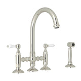 Rohl - San Julio Bridge Kitchen Faucet With Side Spray - Polished Nickel