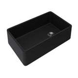 Rohl - AlliaE 32'' Fireclay Single Bowl Farmhouse Apron Front Kitchen Sink - Satin Black