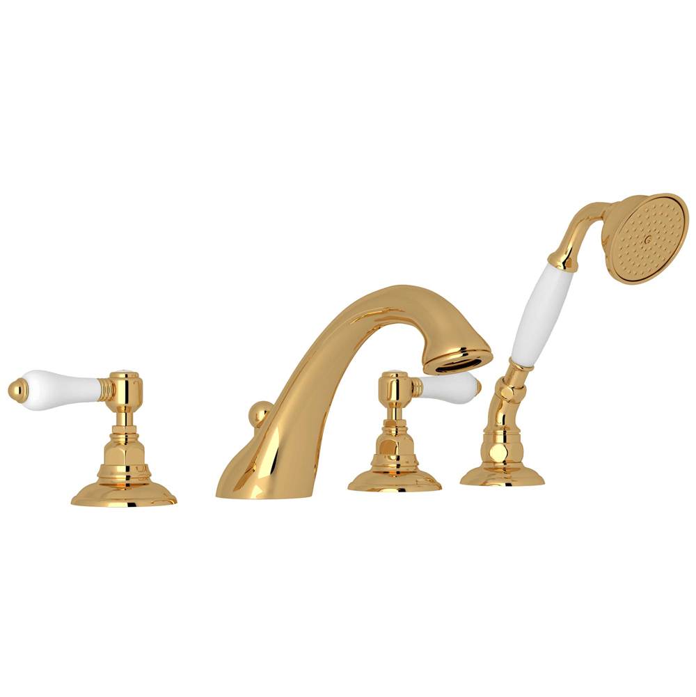 Rohl - Acqui 4-Hole Deck Mount Tub Filler - Italian Brass