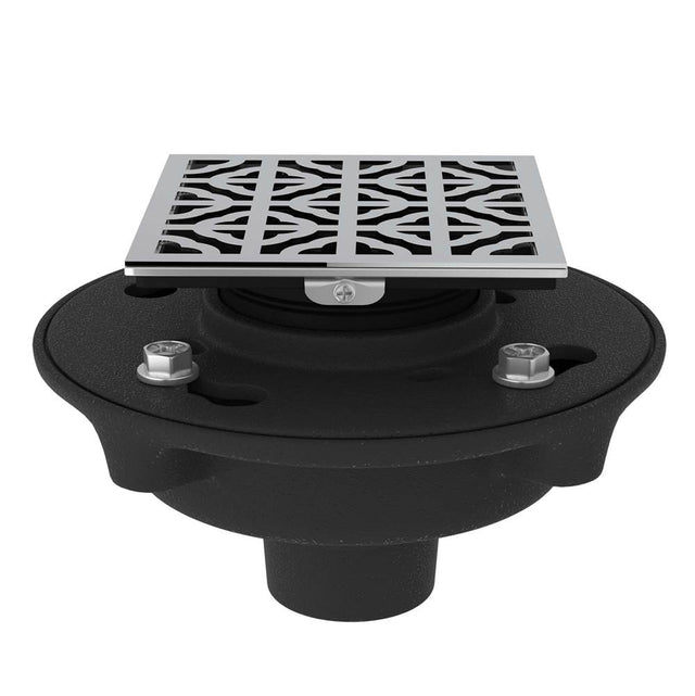 Rohl - Cast Iron 2'' No Hub Drain Kit With 3146 Petal Decorative Cover - Polished Chrome