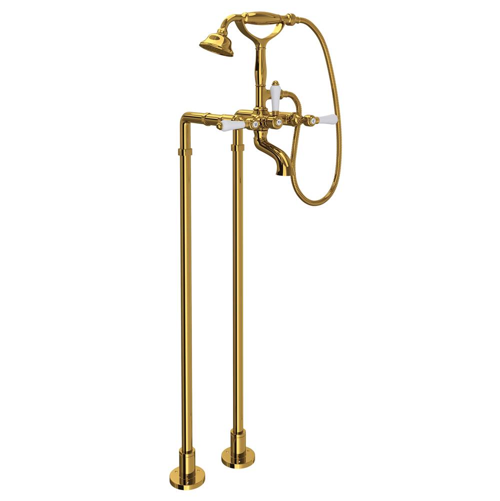 Rohl - Floor Mount Tub Filler - Unlacquered Brass