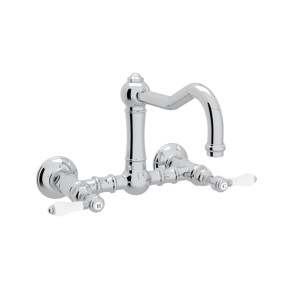 Rohl - Acqui Wall Mount Bridge Kitchen Faucet With Column Spout - Polished Chrome