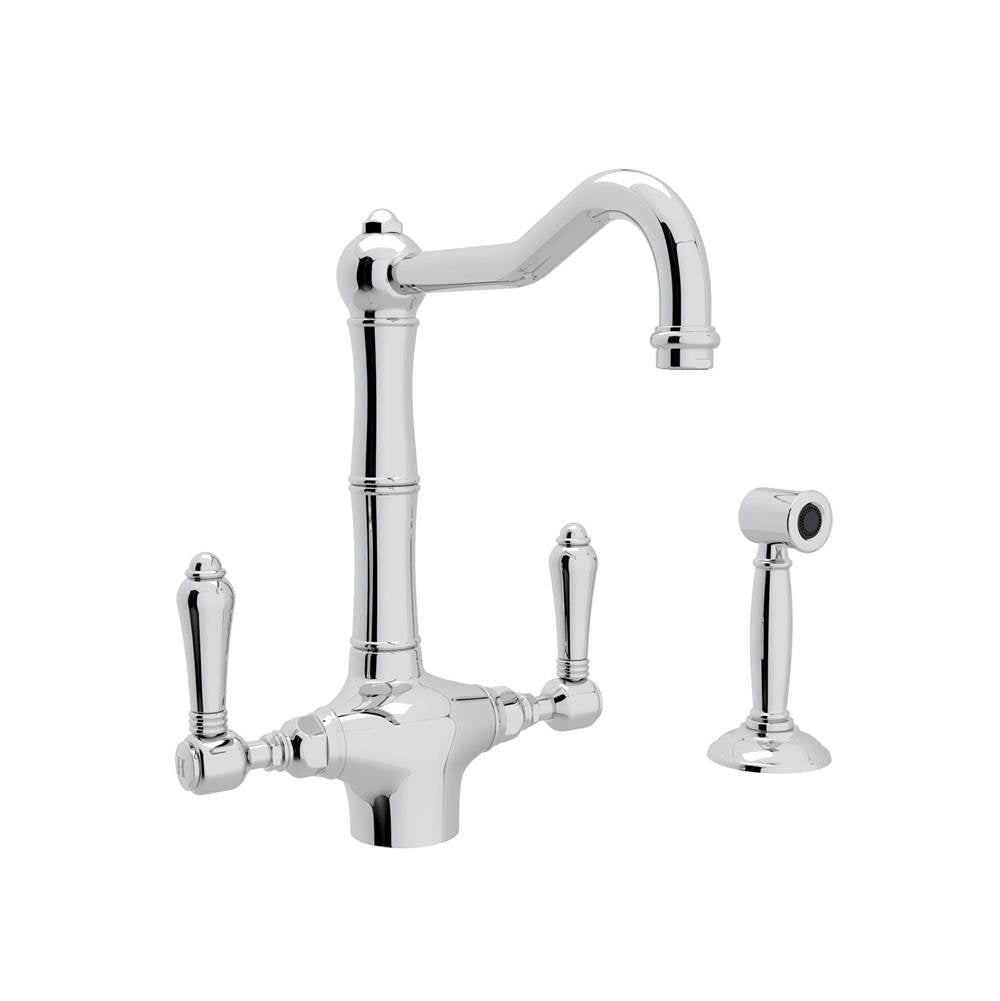 Rohl - Acqui Two Handle Kitchen Faucet With Side Spray - Polished Chrome