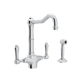 Rohl - Acqui Two Handle Kitchen Faucet With Side Spray - Polished Chrome