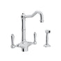 Rohl - Acqui Two Handle Kitchen Faucet With Side Spray - Polished Chrome