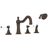 Rohl - Acqui 4-Hole Deck Mount Tub Filler - Tuscan Brass