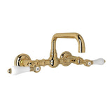 Rohl - Acqui Wall Mount Bridge Lavatory Faucet With U-Spout - Italian Brass