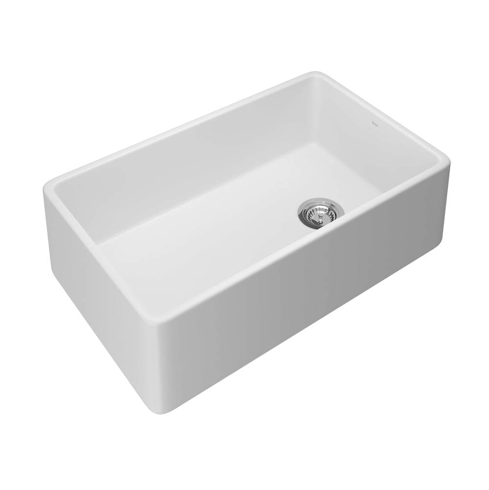 Rohl - AlliaE 32'' Fireclay Single Bowl Farmhouse Apron Front Kitchen Sink - White