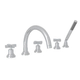 Rohl - Lombardia 5-Hole Deck Mount Tub Filler With C-Spout - Polished Chrome