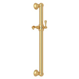 Rohl - 24'' Grab Bar With Sliding Handshower Holder - Italian Brass