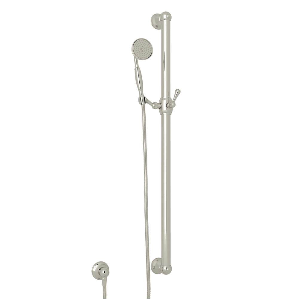 Rohl - Handshower Set With 39'' Grab Bar and Single Function Handshower - Polished Nickel