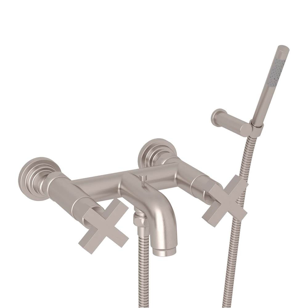Rohl - Lombardia Exposed Wall Mount Tub Filler - Satin Nickel