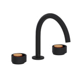 Rohl - EclissiE Widespread Lavatory Faucet With C-Spout - Matte Black With Satin Gold