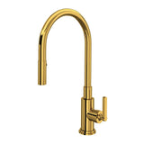 Rohl - Lombardia Pull-Down Kitchen Faucet - Unlacquered Brass