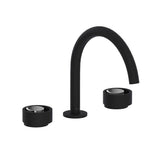 Rohl - EclissiE Widespread Lavatory Faucet With C-Spout - Matte Black With Polished Chrome