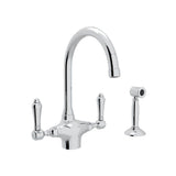 Rohl - San Julio Two Handle Kitchen Faucet With Side Spray - Polished Chrome