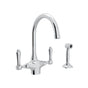 Rohl - San Julio Two Handle Kitchen Faucet With Side Spray - Polished Chrome