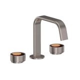 Rohl - EclissiE Widespread Lavatory Faucet With U-Spout - Satin Nickel With Satin Gold
