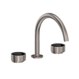 Rohl - EclissiE Widespread Lavatory Faucet With C-Spout - Satin Nickel With Matte Black