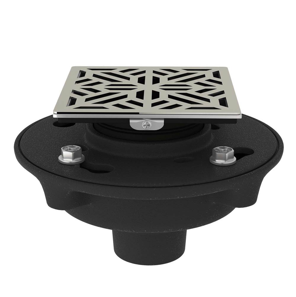 Rohl - Cast Iron 2'' No Hub Drain Kit With 3144 Mosaic Decorative Cover - Polished Nickel
