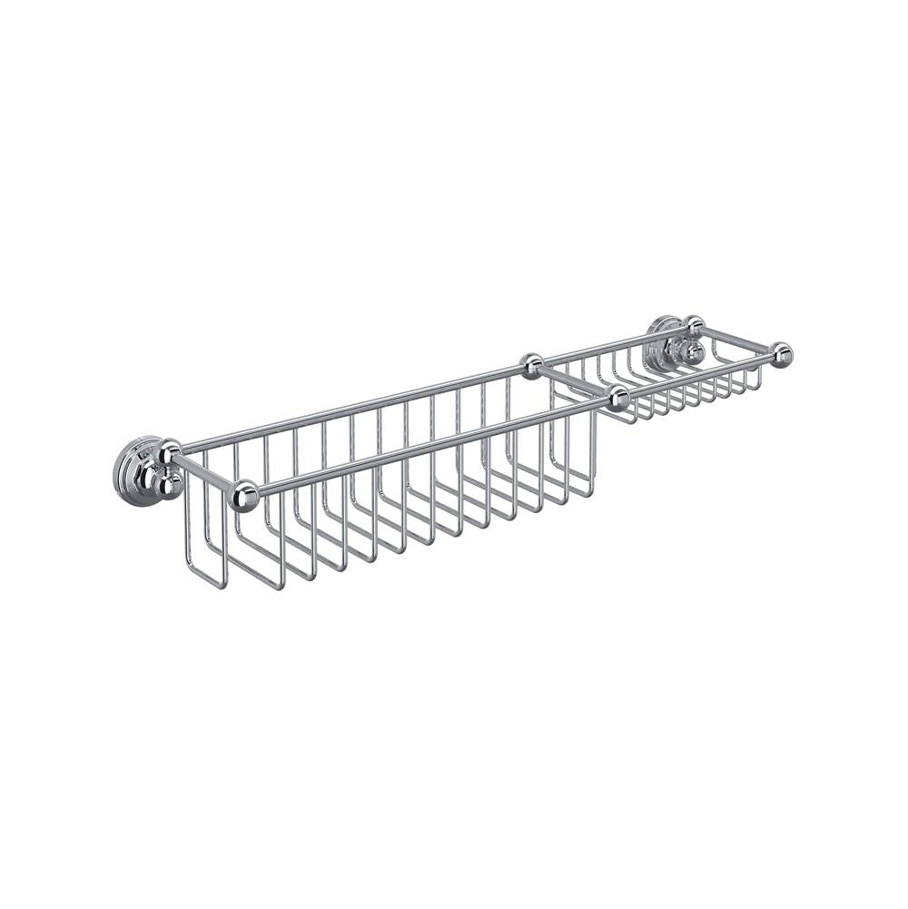 Rohl - 20'' Bottle Basket With Soap Tray - Polished Chrome