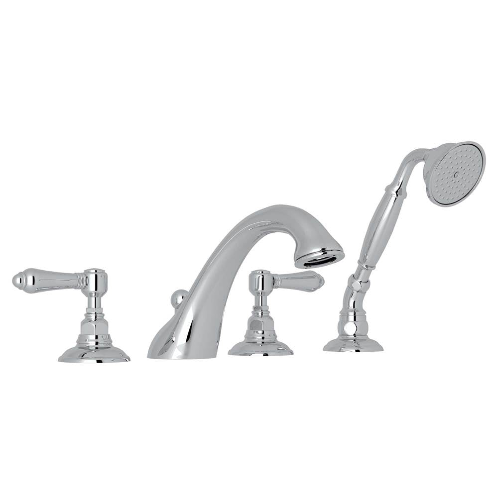 Rohl - Acqui 4-Hole Deck Mount Tub Filler - Polished Chrome