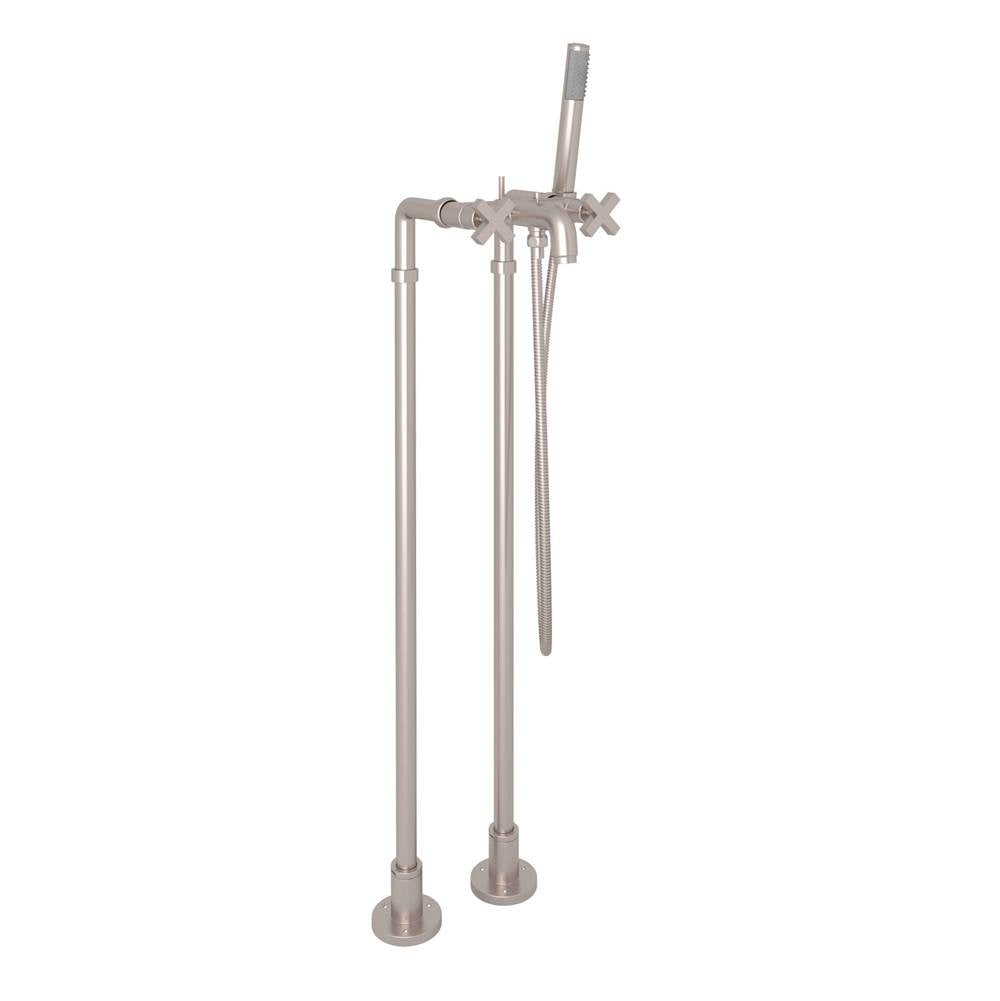 Rohl - Lombardia Floor Mount Tub Filler - Satin Nickel