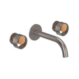 Rohl - EclissiE Wall Mount Lavatory Faucet Trim With C-Spout - Satin Nickel With Satin Gold
