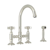 Rohl - San Julio Bridge Kitchen Faucet With Side Spray - Polished Nickel
