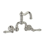 Rohl - Acqui Wall Mount Bridge Lavatory Faucet With Column Spout - Polished Nickel