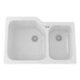 Rohl - AlliaE 33'' Fireclay 2 Bowl Undermount Kitchen Sink - White
