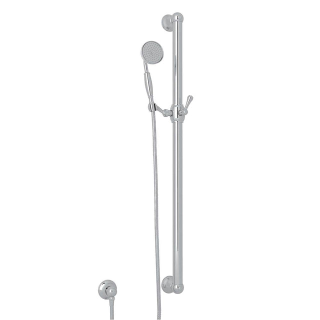 Rohl - Handshower Set With 39'' Grab Bar and Single Function Handshower - Polished Chrome