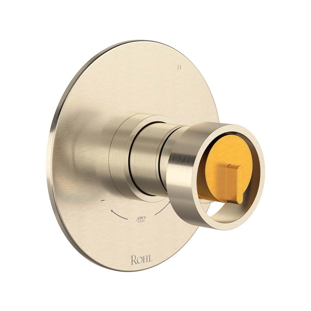 Rohl - EclissiE 1/2'' Therm & Pressure Balance Trim With 3 Functions - Satin Nickel With Satin Gold