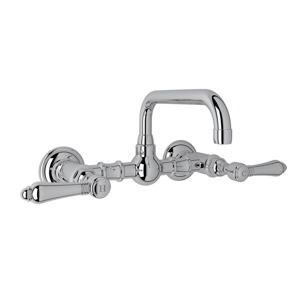 Rohl - Acqui Wall Mount Bridge Lavatory Faucet With U-Spout - Polished Chrome