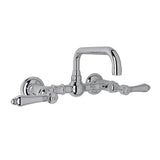 Rohl - Acqui Wall Mount Bridge Lavatory Faucet With U-Spout - Polished Chrome