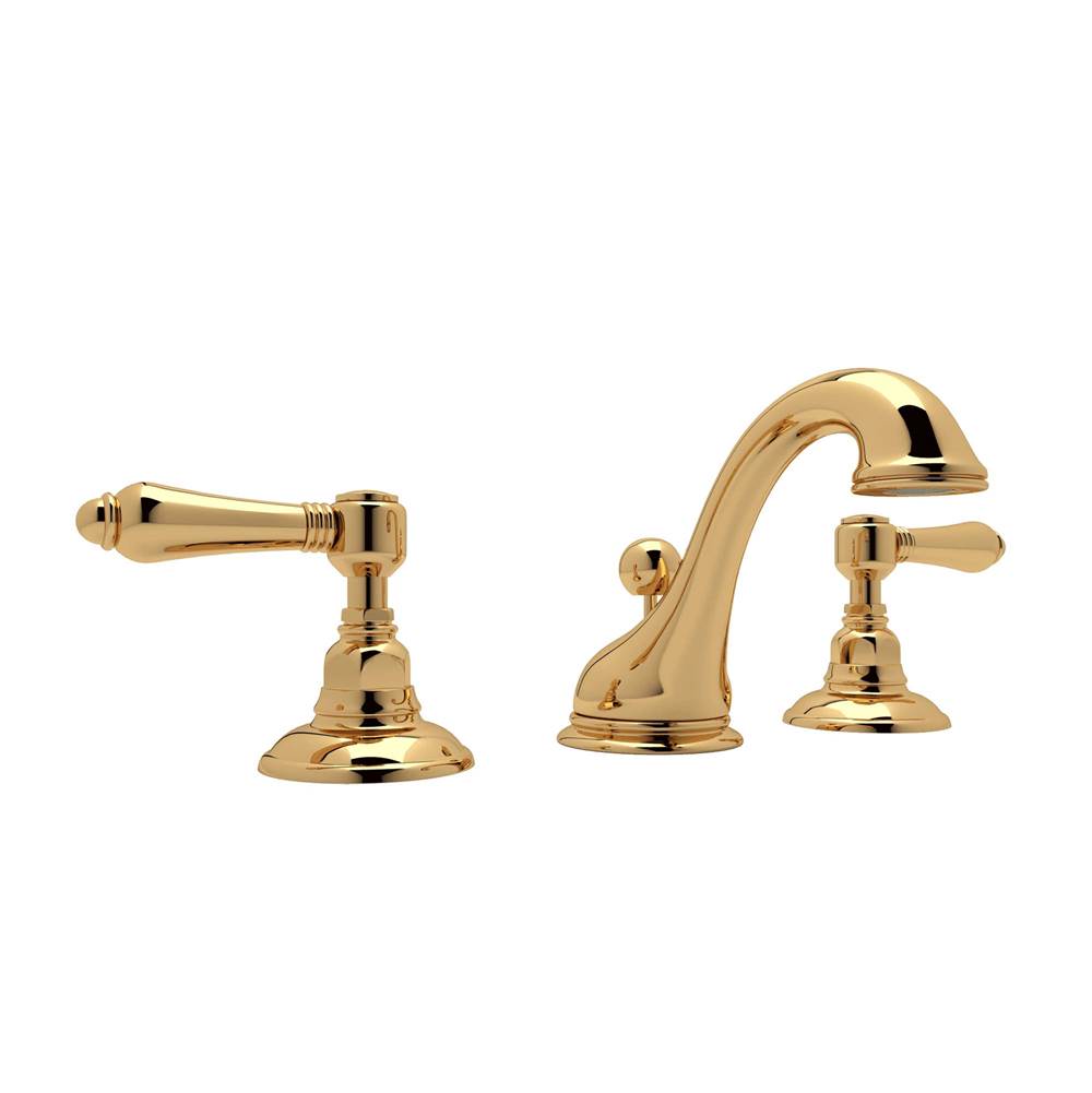 Rohl - Acqui Widespread Lavatory Faucet With Low Spout - Unlacquered Brass
