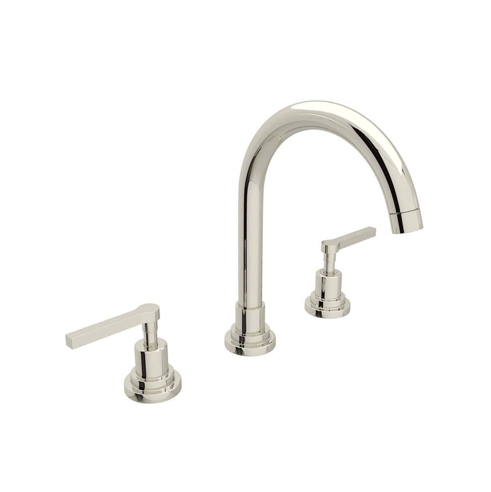 Rohl - Lombardia Widespread Lavatory Faucet With C-Spout - Polished Nickel