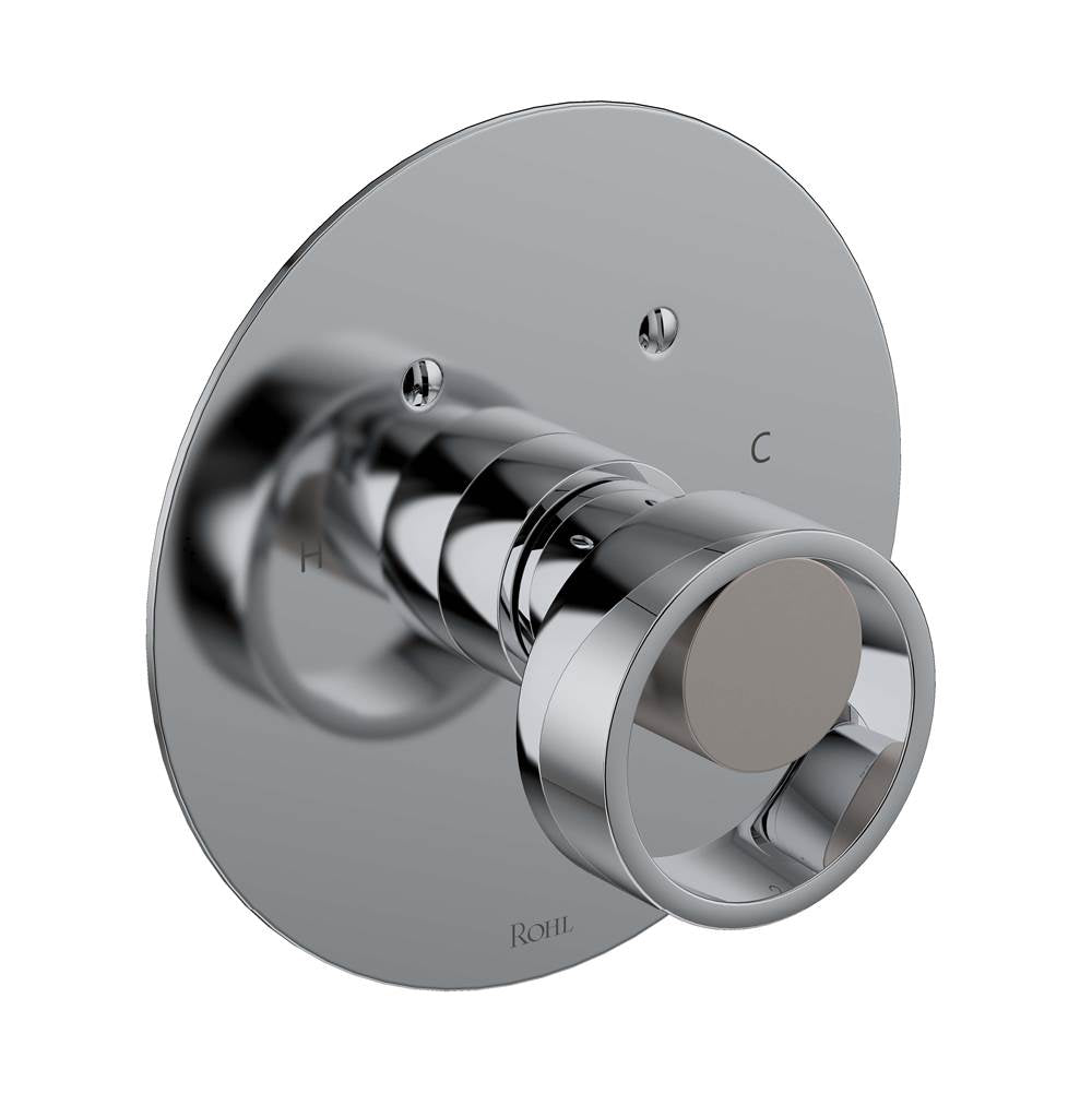 Rohl - EclissiE 3/4'' Thermostatic Trim Without Volume Control - Polished Chrome With Satin Nickel