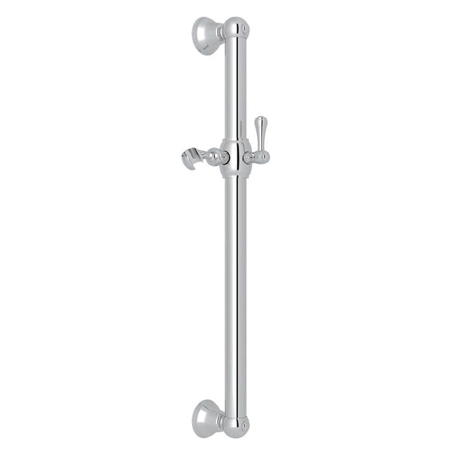 Rohl - 24'' Grab Bar With Sliding Handshower Holder - Polished Chrome