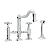 Rohl - Acqui Bridge Kitchen Faucet With Side Spray - Polished Chrome