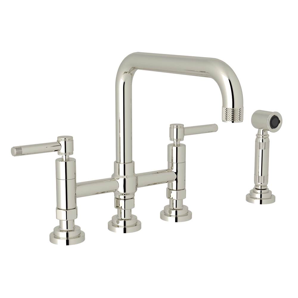 Rohl - CampoE Bridge Kitchen Faucet With Side Spray - Polished Nickel