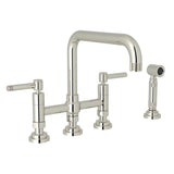 Rohl - CampoE Bridge Kitchen Faucet With Side Spray - Polished Nickel