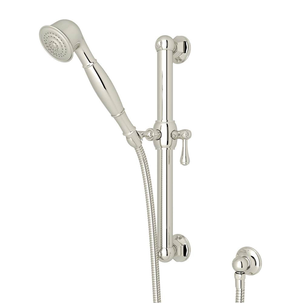 Rohl - Handshower Set With 24'' Grab Bar and Single Function Handshower - Polished Nickel