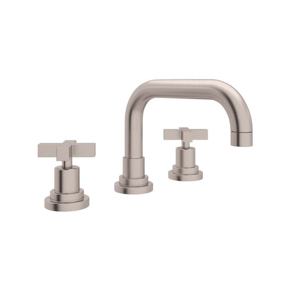 Rohl - Lombardia Widespread Lavatory Faucet With U-Spout - Satin Nickel