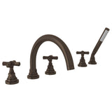 Rohl - San GiovanniE 5-Hole Deck Mount Tub Filler - Tuscan Brass