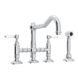 Rohl - Acqui Bridge Kitchen Faucet With Side Spray - Polished Chrome