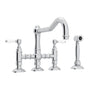 Rohl - Acqui Bridge Kitchen Faucet With Side Spray - Polished Chrome